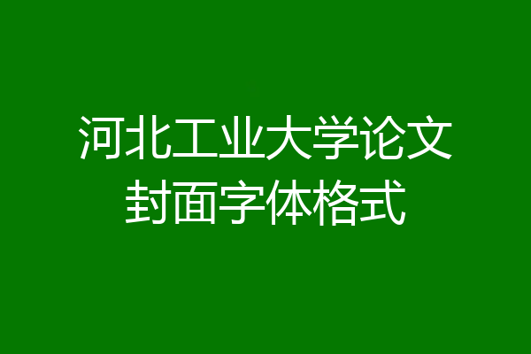 河北工业大学论文封面字体格式