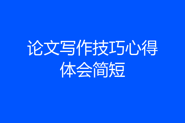 论文写作技巧心得体会简短