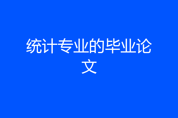 统计专业的毕业论文