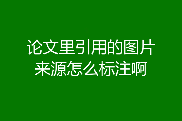 论文里引用的图片来源怎么标注啊