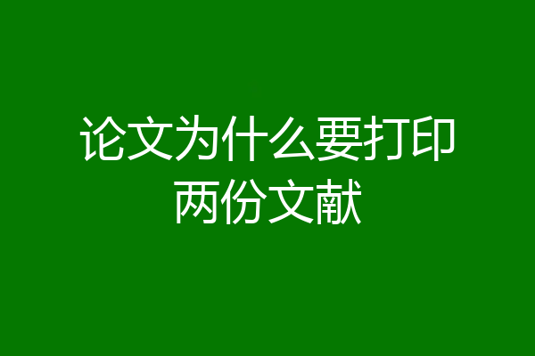 论文为什么要打印两份文献