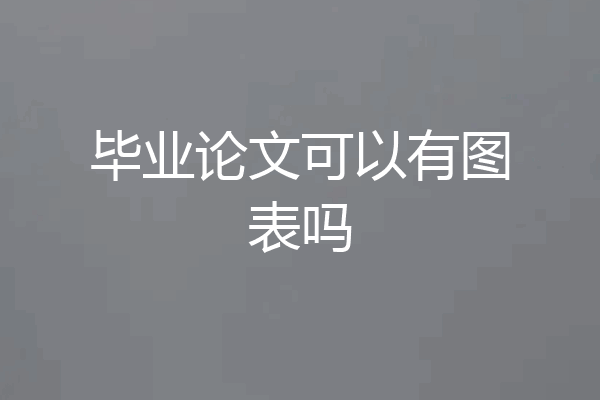 毕业论文可以有图表吗
