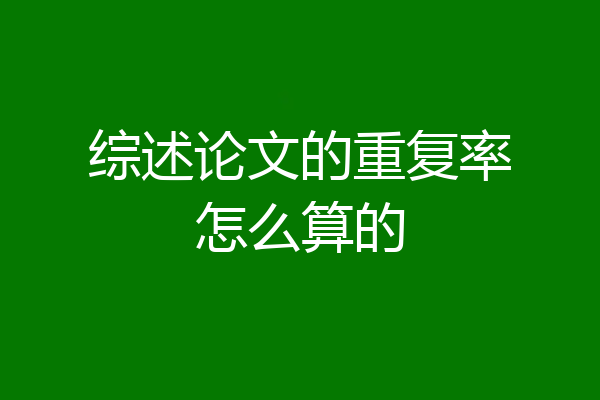 综述论文的重复率怎么算的