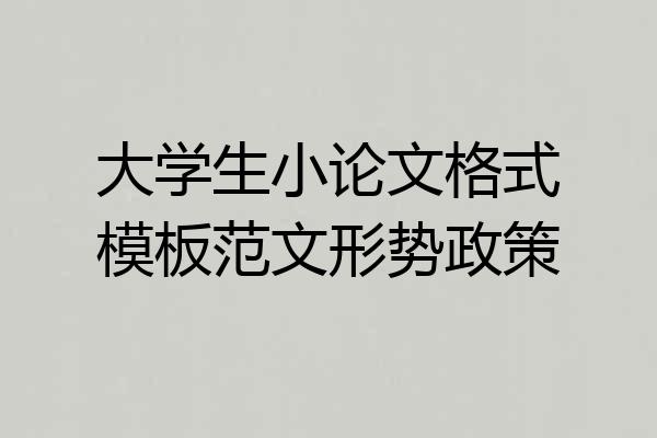 大学生小论文格式模板范文形势政策