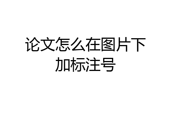 论文怎么在图片下加标注号