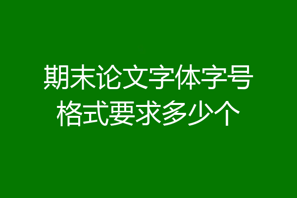 期末论文字体字号格式要求多少个