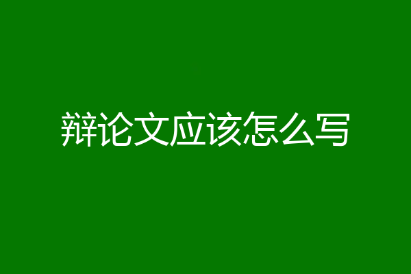 辩论文应该怎么写