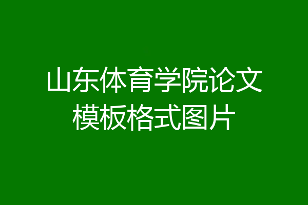 山东体育学院论文模板格式图片