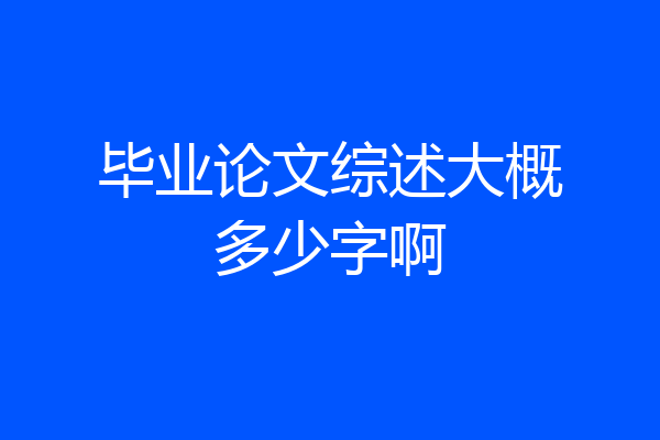 毕业论文综述大概多少字啊