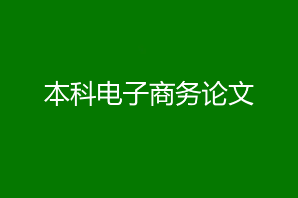 本科电子商务论文