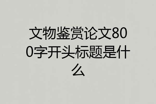 文物鉴赏论文800字开头标题是什么