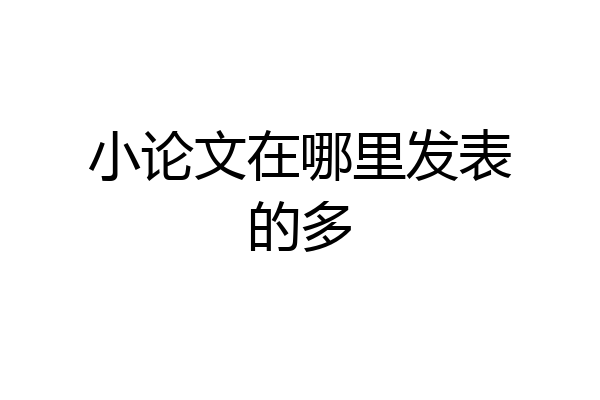 小论文在哪里发表的多