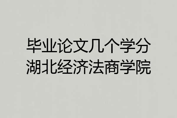 毕业论文几个学分湖北经济法商学院
