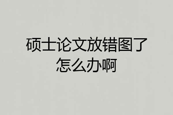 硕士论文放错图了怎么办啊