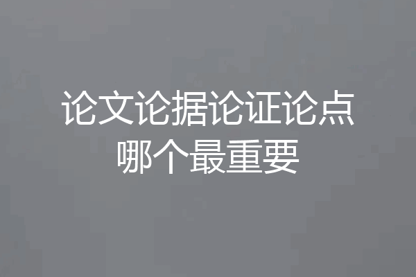 论文论据论证论点哪个最重要
