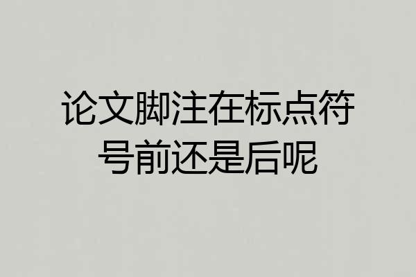 论文脚注在标点符号前还是后呢