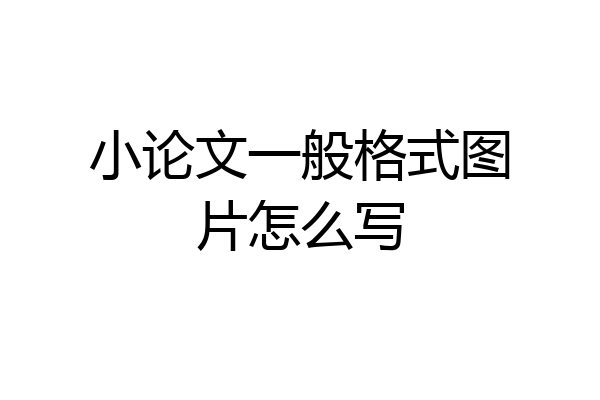 小论文一般格式图片怎么写