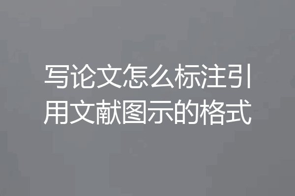 写论文怎么标注引用文献图示的格式