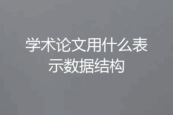 学术论文用什么表示数据结构