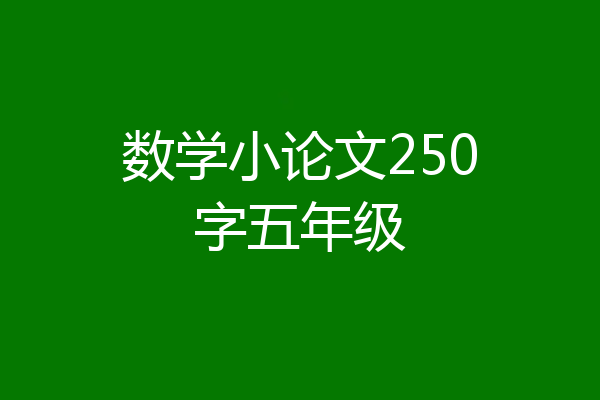 数学小论文250字五年级
