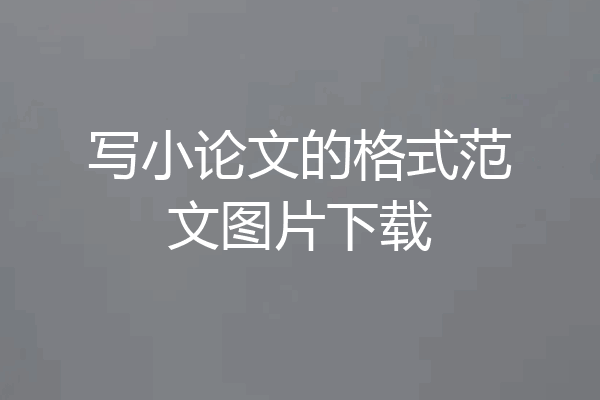 写小论文的格式范文图片下载