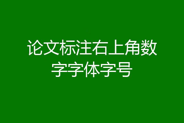 论文标注右上角数字字体字号