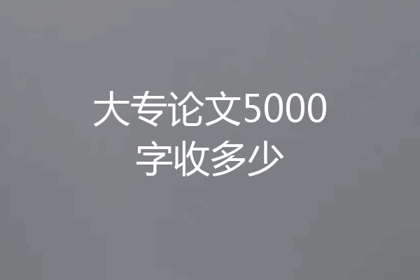 大专论文5000字收多少
