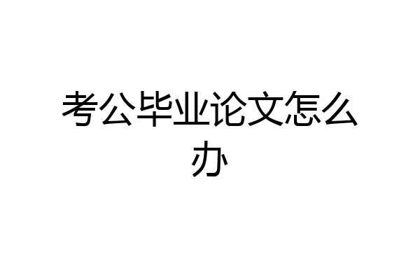 考公毕业论文怎么办