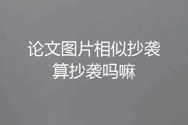 论文图片相似抄袭算抄袭吗嘛