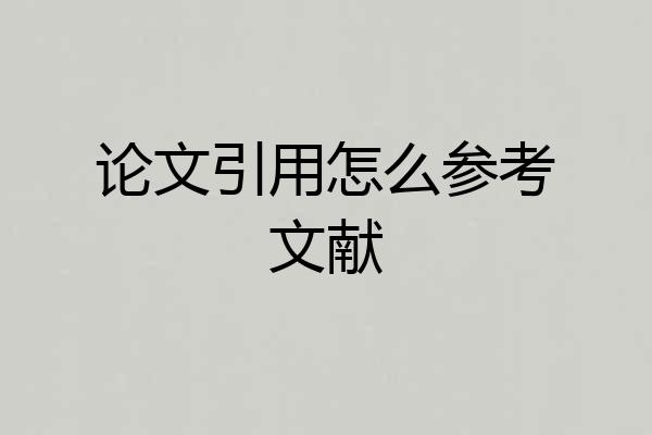 论文引用怎么参考文献