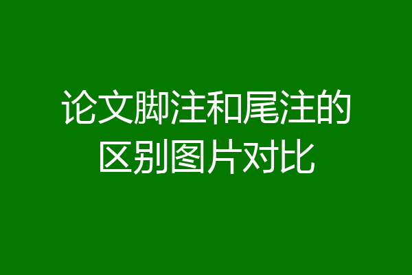 论文脚注和尾注的区别图片对比