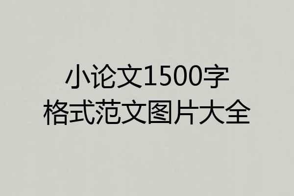 小论文1500字格式范文图片大全
