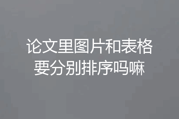 论文里图片和表格要分别排序吗嘛