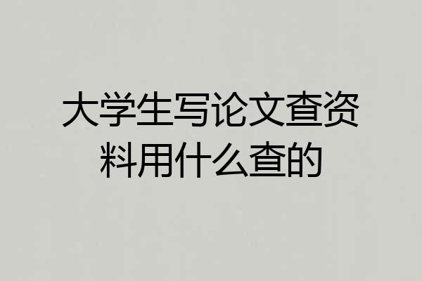 大学生写论文查资料用什么查的