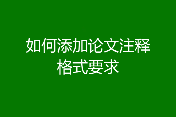 如何添加论文注释格式要求
