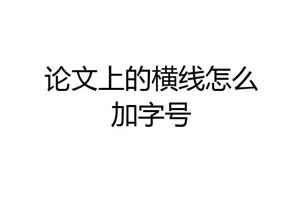 论文上的横线怎么加字号