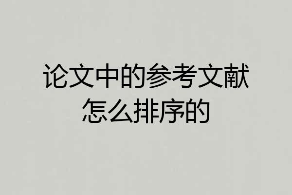 论文中的参考文献怎么排序的