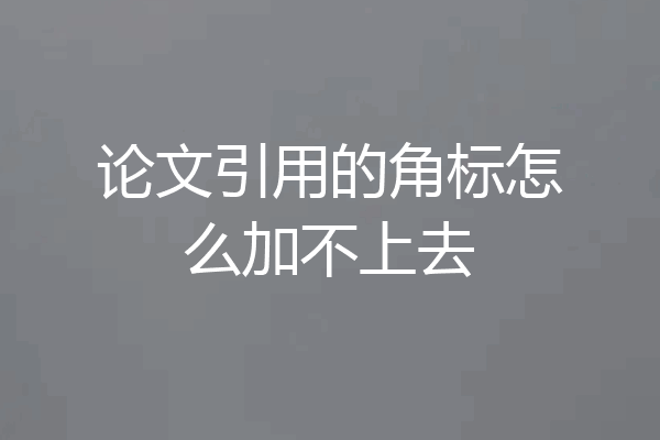 论文引用的角标怎么加不上去