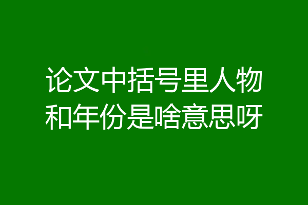 论文中括号里人物和年份是啥意思呀