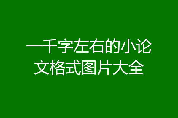 一千字左右的小论文格式图片大全