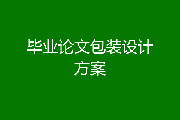 毕业论文包装设计方案