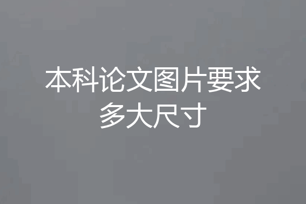 本科论文图片要求多大尺寸