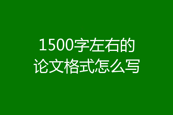 1500字左右的论文格式怎么写