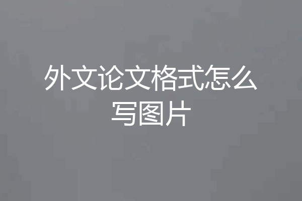 外文论文格式怎么写图片