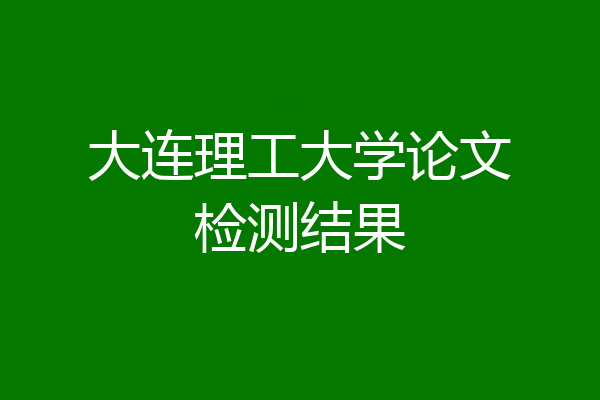 大连理工大学论文检测结果
