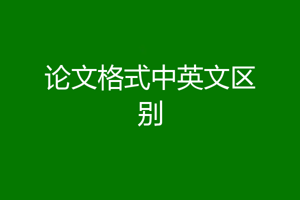 论文格式中英文区别