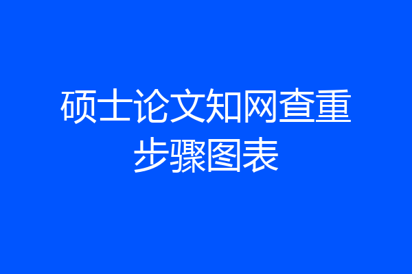 硕士论文知网查重步骤图表