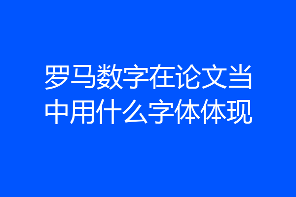 罗马数字在论文当中用什么字体体现