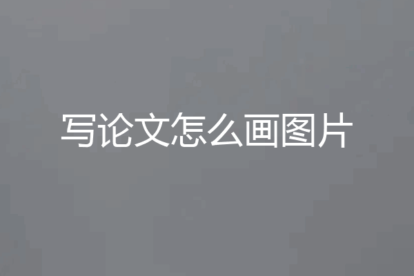 写论文怎么画图片