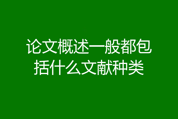 论文概述一般都包括什么文献种类